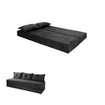 Sofá-cama preto 3 em 1 Sofanete