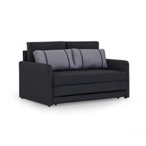 Sofá-Cama Queen 3 Lugares Aurora Herval em Linho Grafite Fechado, 176 cm Sofá-Cama Queen 3 Lugares Aurora Herval em Linho Grafite Fechado, 176 cm