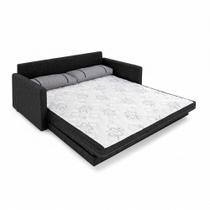 Sofá-Cama Queen 3 Lugares Aurora Herval, Linho Grafite Fechado, 176 cm Sofá-Cama Queen 3 Lugares Aurora Herval, Linho Grafite Fechado, 176 cm