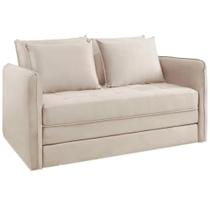 Sofá Cama Recife Casal Retrátil com Colchão Tecido Linho 155cm Jc Estofados Cor Bege Sofá Cama Recife Casal Retrátil com Colchão Tecido Linho 155cm Jc Estofados Cor Bege