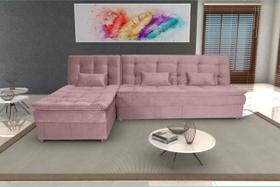 Sofá Cama Recl. C/ Chaise Penélope Turkey Rosa F447 - Matrix