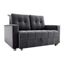 Sofá Cama Reclinável 2 Lugares 140cm Drika Cinza Matrix