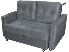 Sofá Cama Reclinável 2 Lugares 140cm Drika Cinza Matrix