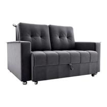 Sofá Cama Reclinável 2 Lugares 140cm Drika Cinza Matrix