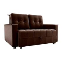 Sofá Cama Reclinável 2 Lugares 140cm Drika Marrom Matrix