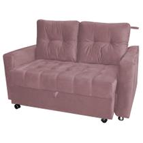 Sofá Cama Reclinável 2 Lugares 140cm Drika rosa Matrix Sofá Cama Reclinável 2 Lugares 140cm Drika rosa Matrix
