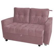 Sofá Cama Reclinável 2 Lugares 140cm Drika rosa Matrix