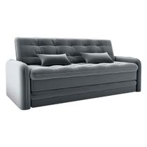 Sofá Cama Reclinável 2 Lugares Madalena Cinza Matrix Sofá Cama Reclinável 2 Lugares Madalena Cinza Matrix