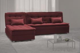 Sofa Cama Reclinavel Chaise Penelope Veludo Vermelho- E432