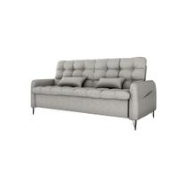Sofá Cama Reclinável Com Almofadas 3 Lugares 200Cm Pillar Linho Cinza Matrix Sofá Cama Reclinável Com Almofadas 3 Lugares 200Cm Pillar Linho Cinza Matrix