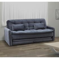 Sofá Cama Reclinável Madalena com Cama Auxiliar - Chumbo