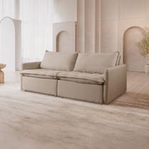 Sofá Cama Retrátil 200 Cm Califórnia Bege Sofá Cama Retrátil 200 Cm Califórnia Bege