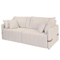 Sofá Cama Retrátil 220cm Essence D05 Linho Cru/Camel - Mpozenato Sofá Cama Retrátil 220cm Essence D05 Linho Cru/Camel - Mpozenato