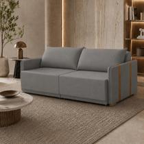 Sofá Cama Retrátil 3 Lugares 174cm Unique Cinza Médio