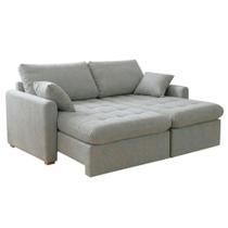 Sofá Cama Retrátil 3 Lugares 2,10m Com Almofadas Granada Cinza Sofá Cama Retrátil 3 Lugares 2,10m Com Almofadas Granada Cinza