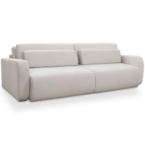 Sofá Cama Retrátil 3 Lugares Para Sala de Estar 250cm Aveiro F04 Linho Mescla Cinza - Lyam Decor Sofá Cama Retrátil 3 Lugares Para Sala de Estar 250cm Aveiro F04 Linho Mescla Cinza - Lyam Decor