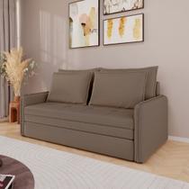 Sofá Cama Retrátil 3 Lugares Veneza 1,56m Linho Marrom Sofá Cama Retrátil 3 Lugares Veneza 1,56m Linho Marrom