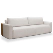 Sofá Cama Retrátil 4 Lugares Para Sala 260cm Tâmisa F04 Linho Cru material sintético Whisky - Lyam Decor