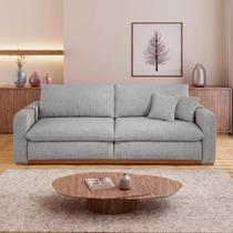 Sofá Cama Retrátil e Reclinável 2 Lugares Pés Madeira Maciça 210cm França Yescasa