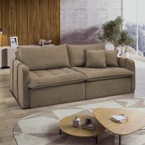 Sofá Cama Retrátil e Reclinável 2 Lugares Pés Madeira Maciça 220cm Michigan Yescasa Bege Escuro Sofá Cama Retrátil e Reclinável 2 Lugares Pés Madeira Maciça 220cm Michigan Yescasa Bege Escuro