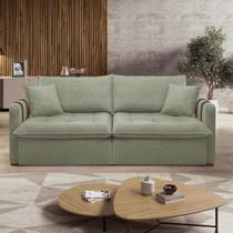 Sofá Cama Retrátil e Reclinável 2 Lugares Pés Madeira Maciça 220cm Michigan Yescasa