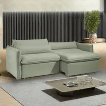 Sofá Cama Retrátil e Reclinável 200cm Aurora Boucle