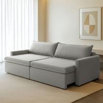 Sofá Cama Retrátil e Reclinável 200cm Marselha Cinza Sofá Cama Retrátil e Reclinável 200cm Marselha Cinza