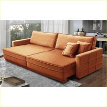 Sofá Cama Retrátil e Reclinável 2,10m com Molas Karina Veludo Rover & beato