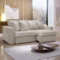 Sofá Cama Retrátil e Reclinável 220cm Arizona Com Almofadas Sofá Cama Retrátil e Reclinável 220cm Arizona Com Almofadas