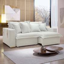 Sofá Cama Retrátil e Reclinável 220cm Arizona Com Almofadas Sofá Cama Retrátil e Reclinável 220cm Arizona Com Almofadas