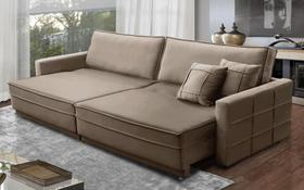 Sofá Cama Retrátil e Reclinável 2,30m com Molas Cancún Veludo Mirra Decor