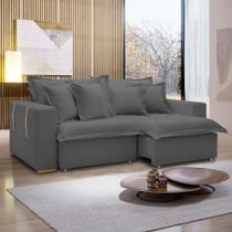 Sofá Cama Retrátil e Reclinável 240cm Arizona Com Almofadas