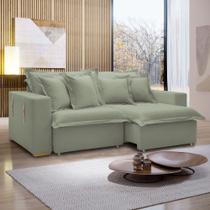 Sofá Cama Retrátil e Reclinável 240cm Arizona Com Almofadas