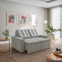 Sofá Cama Retrátil e Reclinável 3 Lugares 180cm em Linho Palmeira CabeCasa MadeiraOriginals Cinza Sofá Cama Retrátil e Reclinável 3 Lugares 180cm em Linho Palmeira CabeCasa MadeiraOriginals Cinza