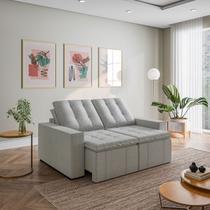 Sofá Cama Retrátil e Reclinável 3 Lugares 180cm em Linho Palmeira CabeCasa MadeiraOriginals Cinza Sofá Cama Retrátil e Reclinável 3 Lugares 180cm em Linho Palmeira CabeCasa MadeiraOriginals Cinza