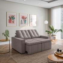 Sofá Cama Retrátil e Reclinável 3 Lugares 180cm em Linho Palmeira CabeCasa MadeiraOriginals Marrom Sofá Cama Retrátil e Reclinável 3 Lugares 180cm em Linho Palmeira CabeCasa MadeiraOriginals Marrom