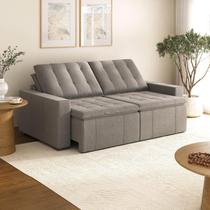 Sofá Cama Retrátil e Reclinável 3 Lugares 220cm em Linho Palmeira CabeCasa MadeiraOriginals Marrom Sofá Cama Retrátil e Reclinável 3 Lugares 220cm em Linho Palmeira CabeCasa MadeiraOriginals Marrom