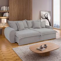 Sofá Cama Retrátil e Reclinável 3 Lugares Linho Gelo Imperatriz 220cm Yescasa Sofá Cama Retrátil e Reclinável 3 Lugares Linho Gelo Imperatriz 220cm Yescasa