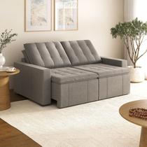 Sofá Cama Retrátil e Reclinável 3 Lugares Linho Marrom Palmeira 200cm CabeCasa MadeiraOriginals Sofá Cama Retrátil e Reclinável 3 Lugares Linho Marrom Palmeira 200cm CabeCasa MadeiraOriginals