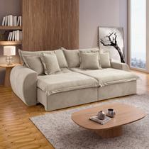 Sofá Cama Retrátil e Reclinável 3 Lugares Veludo Bege Claro Imperatriz 220cm Yescasa Sofá Cama Retrátil e Reclinável 3 Lugares Veludo Bege Claro Imperatriz 220cm Yescasa