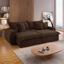 Sofá Cama Retrátil e Reclinável 3 Lugares Veludo Marrom Imperatriz 220cm Yescasa Sofá Cama Retrátil e Reclinável 3 Lugares Veludo Marrom Imperatriz 220cm Yescasa