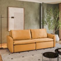 Sofá Cama Retrátil e Reclinável 4 Lugares 225cm em Veludo com Molas Greta Yescasa Amarelo Sofá Cama Retrátil e Reclinável 4 Lugares 225cm em Veludo com Molas Greta Yescasa Amarelo