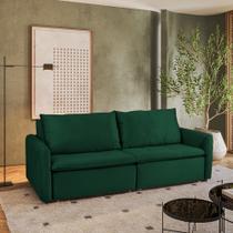 Sofá Cama Retrátil e Reclinável 4 Lugares 225cm em Veludo com Molas Greta Yescasa