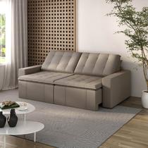 Sofá Cama Retrátil e Reclinável 4 Lugares 240cm em Veludo Palmeira CabeCasa MadeiraOriginals