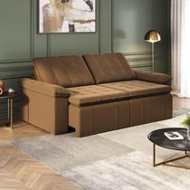 Sofá Cama Retrátil e Reclinável 4 Lugares 240cm Veludo com Molas Palmeira CabeCasa MadeiraOriginals Marrom Sofá Cama Retrátil e Reclinável 4 Lugares 240cm Veludo com Molas Palmeira CabeCasa MadeiraOriginals Marrom
