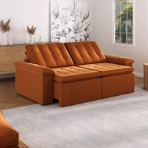 Sofá Cama Retrátil e Reclinável 4 Lugares 240cm Veludo com Molas Palmeira CabeCasa MadeiraOriginals Terracota Sofá Cama Retrátil e Reclinável 4 Lugares 240cm Veludo com Molas Palmeira CabeCasa MadeiraOriginals Terracota
