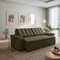 Sofá Cama Retrátil e Reclinável 4 Lugares 280cm Veludo com Molas Palmeira CabeCasa MadeiraOriginals