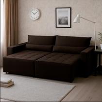 Sofá Cama Retrátil e Reclinável 4 Lugares Nepal Marrom Sofá Cama Retrátil e Reclinável 4 Lugares Nepal Marrom