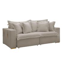 Sofá Cama Retrátil e Reclinável Arizona Veludo Bege Claro 2,20M Sofá Cama Retrátil e Reclinável Arizona Veludo Bege Claro 2,20M