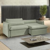 Sofá Cama Retrátil e Reclinável Bouclé Verde Aurora 200cm
